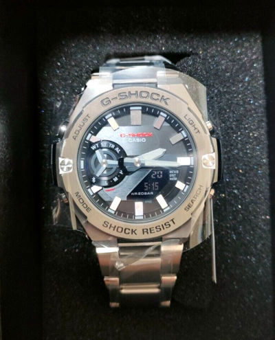 Pre-owned Casio G-shock G-steel Gst-b500d-1ajf Solar Bluetooth Carbon Core Guard Watch