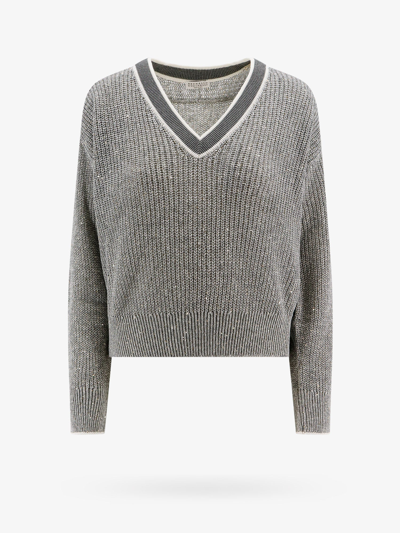 Brunello Cucinelli Woman Sweater Woman Grey Knitwear