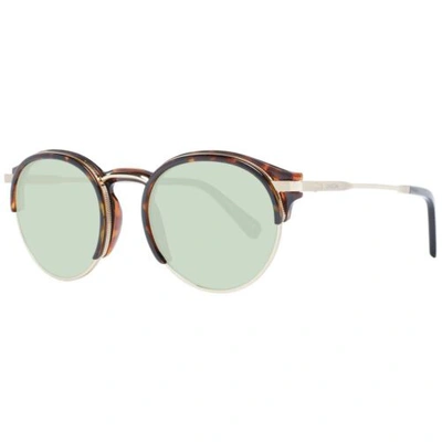 Pre-owned Omega Om-1044586 Men Brown Green Sunglasses Metal Solid Round Casual Eyeglasses