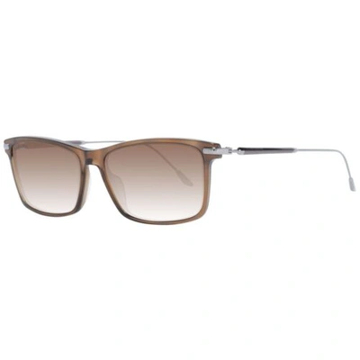 Pre-owned Longines Lo-1044561 Men Brown Sunglasses Plastic Rectangle Gradient Eyeglaesss