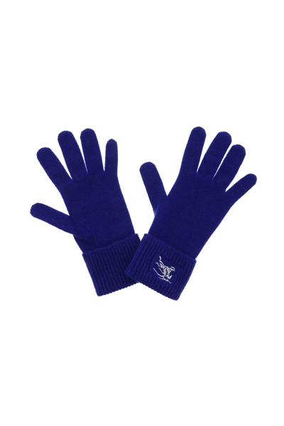 Burberry Cashmere Gloves Men In Blue