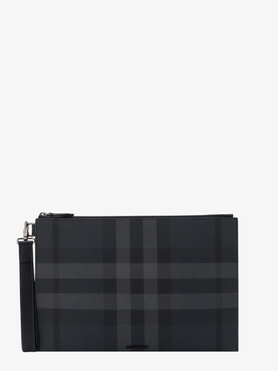 Burberry Man Clutch Man Grey Clutches In Gray