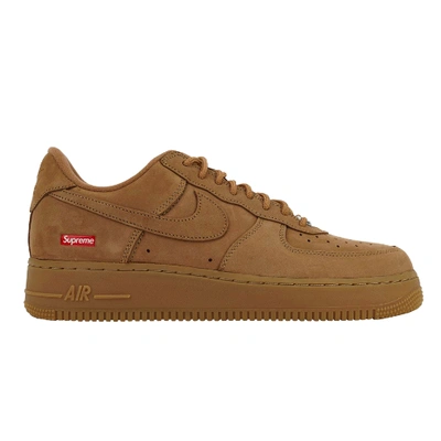 Pre-owned Nike X Supreme Air Force 1 Low Flax Shoes Sneakers (dn1555-200) In Brown