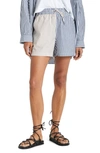 Brixton Sidney Colorblock Stripe Organic Cotton Shorts In Mojave/ Washed Navy