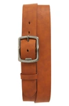 Open Edit Dan Reversible Faux Leather Belt In Cognac
