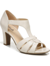 LIFESTRIDE CARAMEL WOMENS FAUX LEATHER SLIP ON PUMPS
