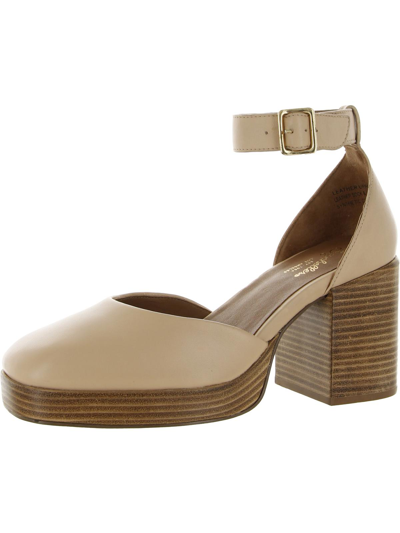 Seychelles Gleaming Womens Leather Closed Toe Ankle Strap In Beige