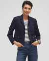 CHICO'S PONTE CROPPED JACKET IN DARK BLUE SIZE SMALL | CHICO'S
