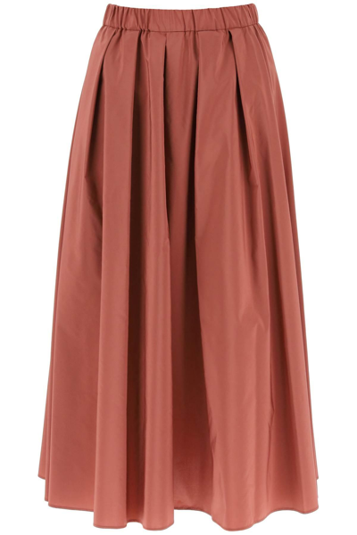 Weekend Max Mara Egidio Taffeta A-line Skirt In Brown,pink