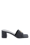 Versace 60mm Barocco-jacquard Slip-on Mules In Black