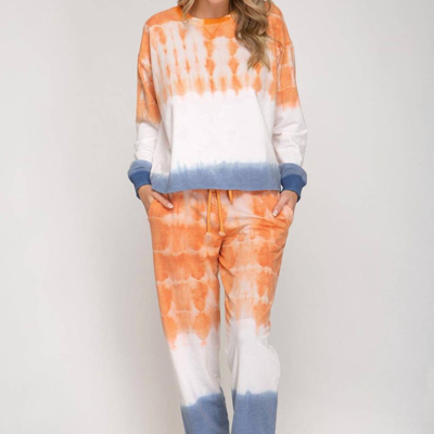 She + Sky Vibrant Jogger Top In Multi