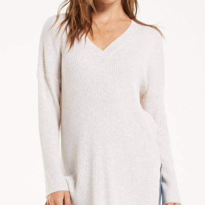 Z Supply Martell Ribbed Knit Sweater In White