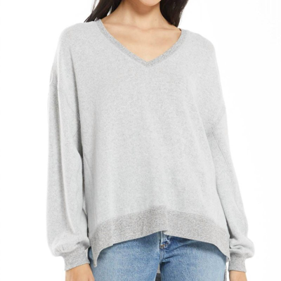 Z Supply Marietta Fleece Oversized Sweater In Grey