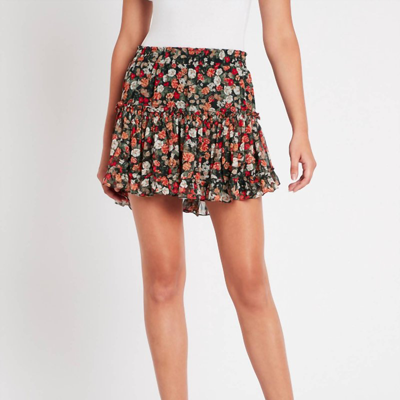 Misa Marion Skirt In Safari Flora In Black