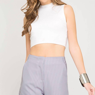 She + Sky Lydia Shorts In Light Taupe In Grey