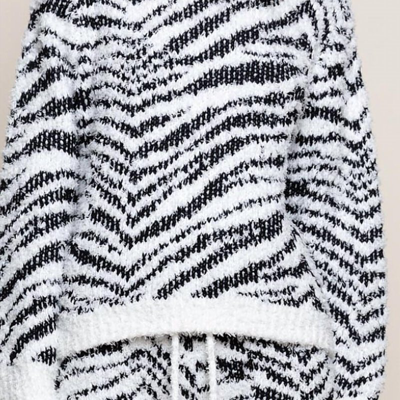 Pol Fuzzy Zebra Sweatshirt In Black