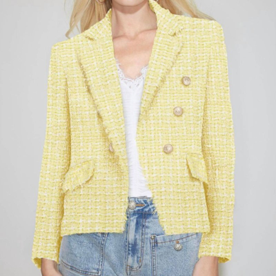 Generation Love Women's Eliza Tweed Blazer In Yellow