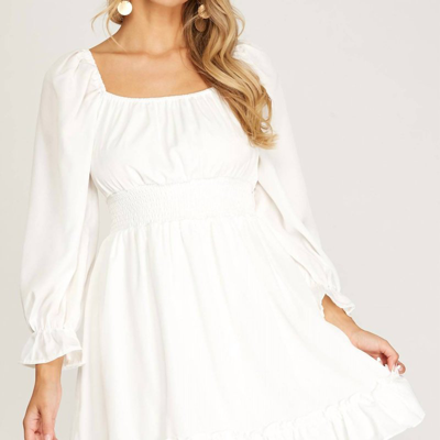 She + Sky Tiered Mini Dress In White