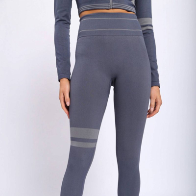 Mono B Clothing Stars And Stripes Seamless High-waisted Legging In Grey