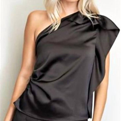 SHE + SKY READY FOR TONIGHT ONE SHOULDER PLEATED TOP