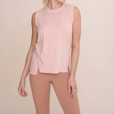 Mono B Clothing Split Hem Detail Sleeveless Top In Pink