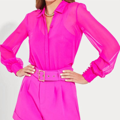 Generation Love Taytum Combo Blouse In Fuchsia