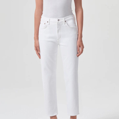 Agolde Toni Mid Rise Straight Fit Jean In Radiate In Marshmallow