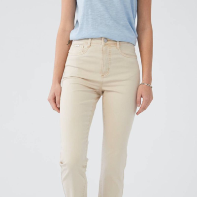 Fdj Suzanne Straight Leg Jean In Oyster Shell In Brown