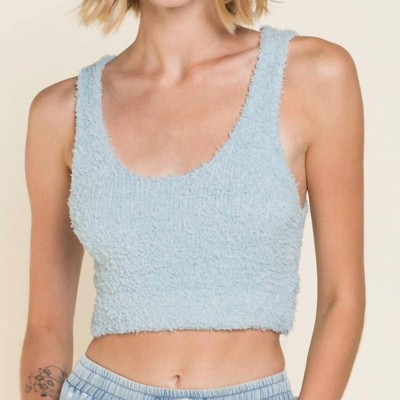 Pol Never Felt This Softie Cozy Cropped Tank Top In Blue