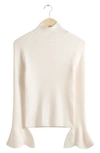 & OTHER STORIES FLARE CUFF WOOL BLEND RIB TURTLENECK SWEATER