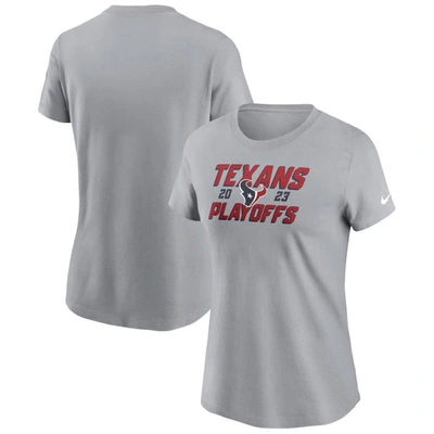 Nike Houston Texans 2023 Nfl Playoffs Iconic  Women's Nfl T-shirt In Grey