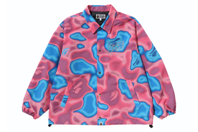 Pre-owned Bape Liquid Camo  Sta Relaxed Fit Coach Jacket Pink