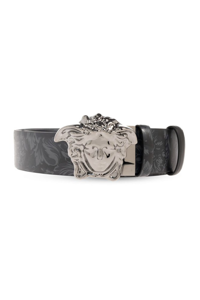 Versace La Medusa Barocco Printed Reversible Belt In Multi