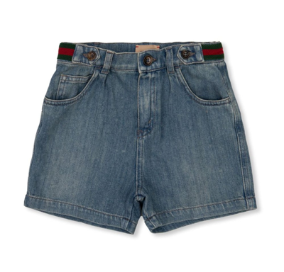 Gucci Kids Web Detailed Mid In Blue