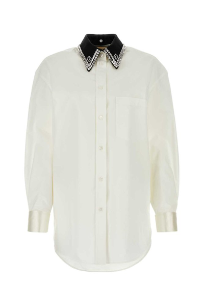 Gucci Collar Embellished Long In White