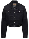 Andersson Bell 'mahina' Black Denim Patchwork Jacket With Heart-shaped Detail In Black