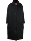 032c Padded Oversize Long Coat In Black