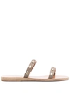 Ancient Greek Sandals Kara Flat Leather Sandals In Taupe