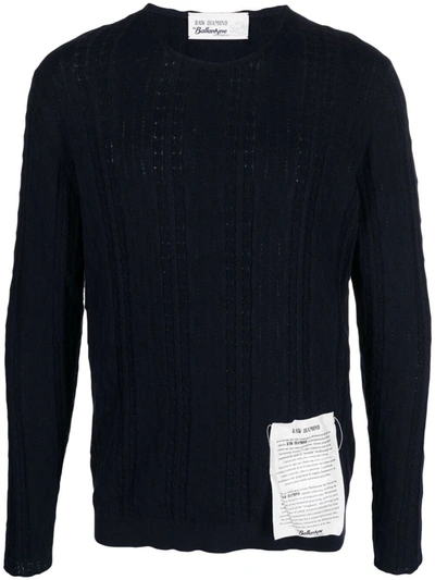 Ballantyne R Neck Pullover Clothing In Nero Navy