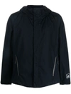 C.p. Company Logo-patch Zipped Hooded Jacket In Blue