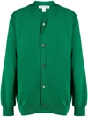 Comme Des Garçons Wool V-neck Cardigan Long Sleeves In Green