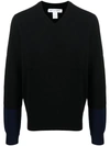 Comme Des Garçons V-neck Long-sleeve Jumper In Black