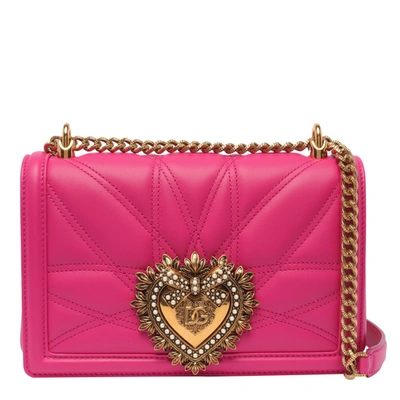 Dolce & Gabbana Medium Devotion Bag In Fuchsia