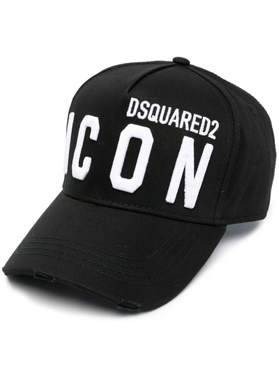 Dsquared2 D-squared2 Mans Black Cotton Gabardine Cap With Logo