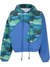 Erl Surfing Print Swirl Hoodie In Blue