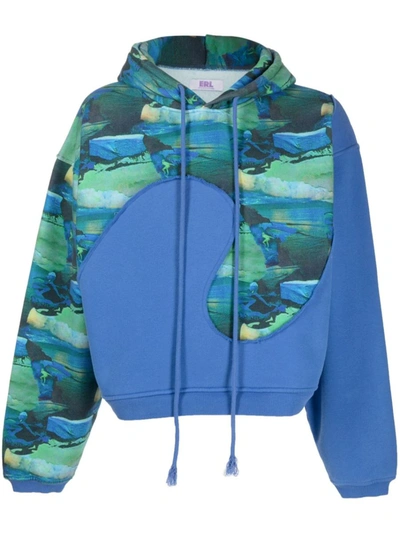 ERL ERL UNISEX PRINTED SWIRL FLEECE HOODIE KNIT CLOTHING