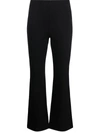 Filippa K Flared Jersey Trousers In Black
