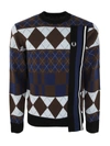 FRED PERRY FRED PERRY FP STRIPED PANELLED ARGYLE JUMPER CLOTHING