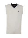 Fred Perry Fp V-neck Knitted Tank Top Clothing In White