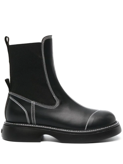 Ganni Everyday Mid Chelsea Boots Shoes In Black
